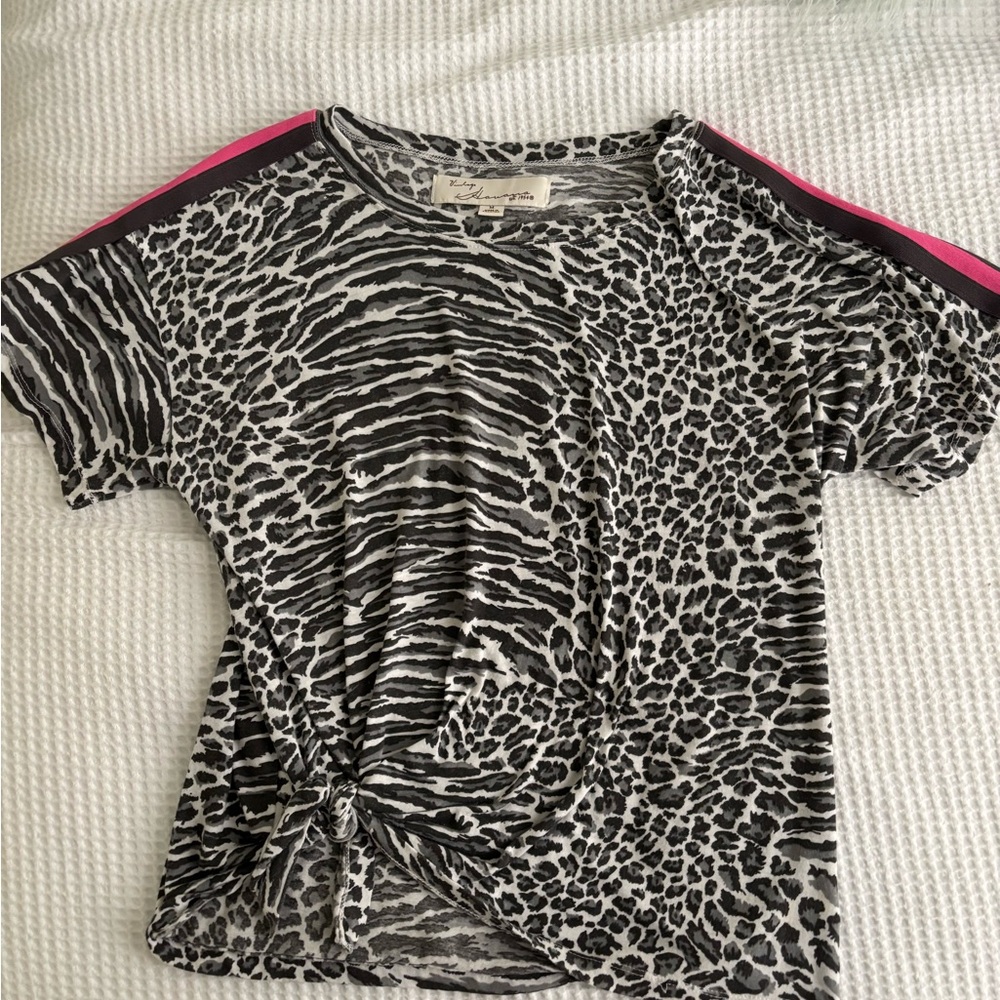 Stylish Kids Animal Print Top with Pink Accents